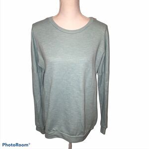Hayden Zippered Shoulder Convertible Sweatshirt Top Small Pale Green Fall